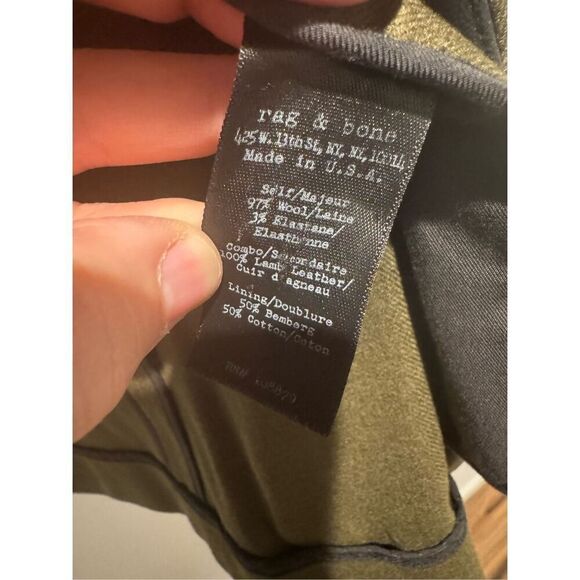 Rag & Bone ‘Lorimer’ Wool Blend Blazer Jacket in Moss Green & Black Size 8 - Picture 9 of 13